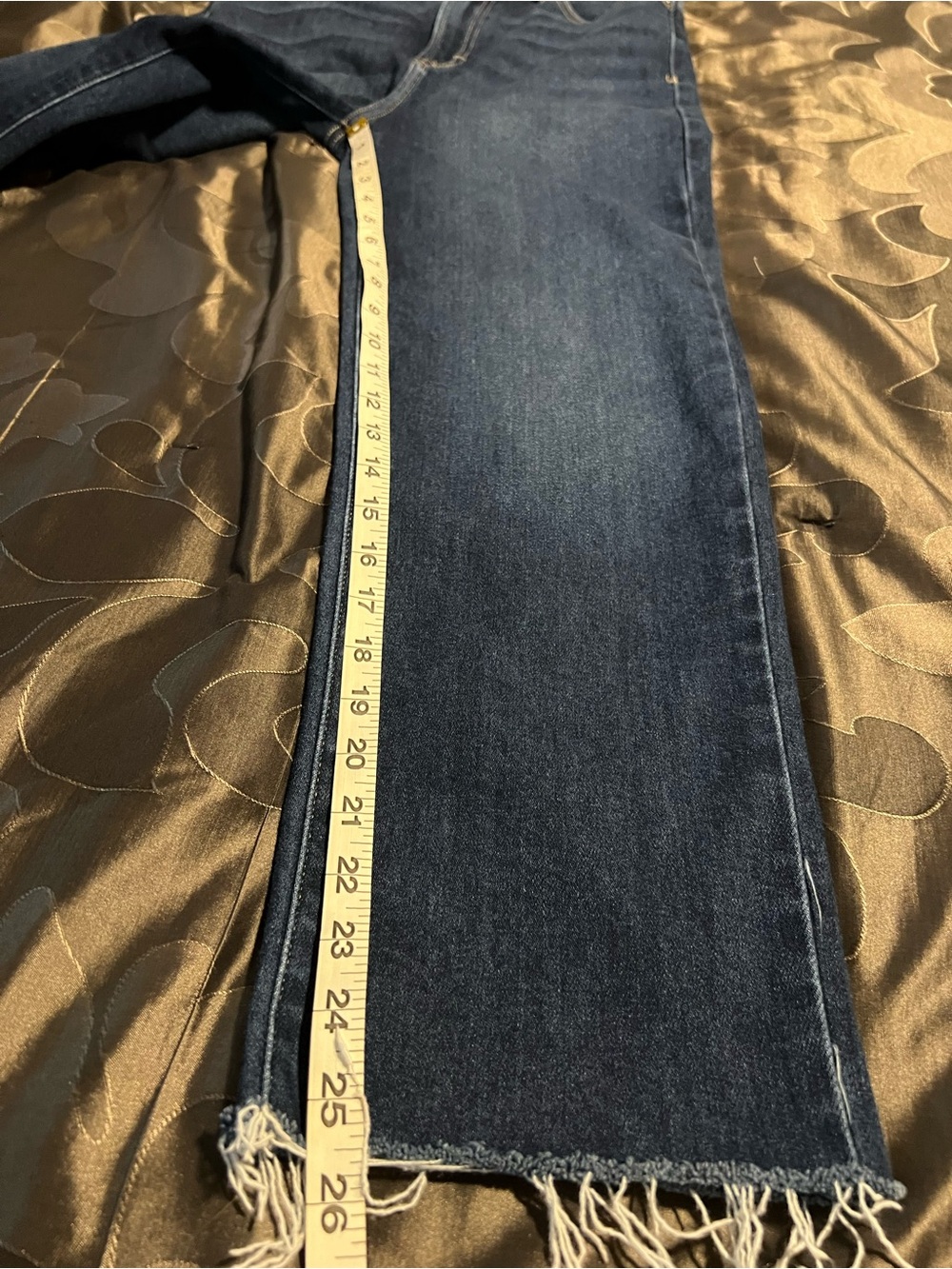 Hidden Los Angeles Straight  High Rise Dark Wash Denim Jeans Stretch Raw Hem 28 - Picture 4 of 13